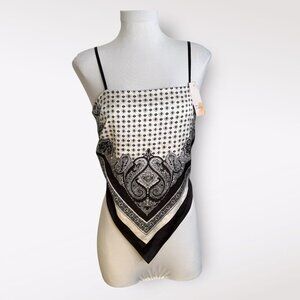 New‎ Collection White and Black Bandana Top
